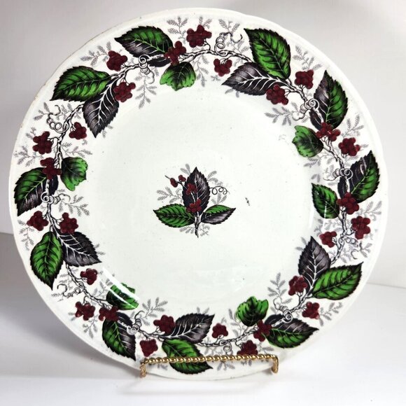 Woodbine Dinner Plates Lot of 2 10 5/8 in. Diameter J. Clementson Antiqu… - Picture 3 of 7